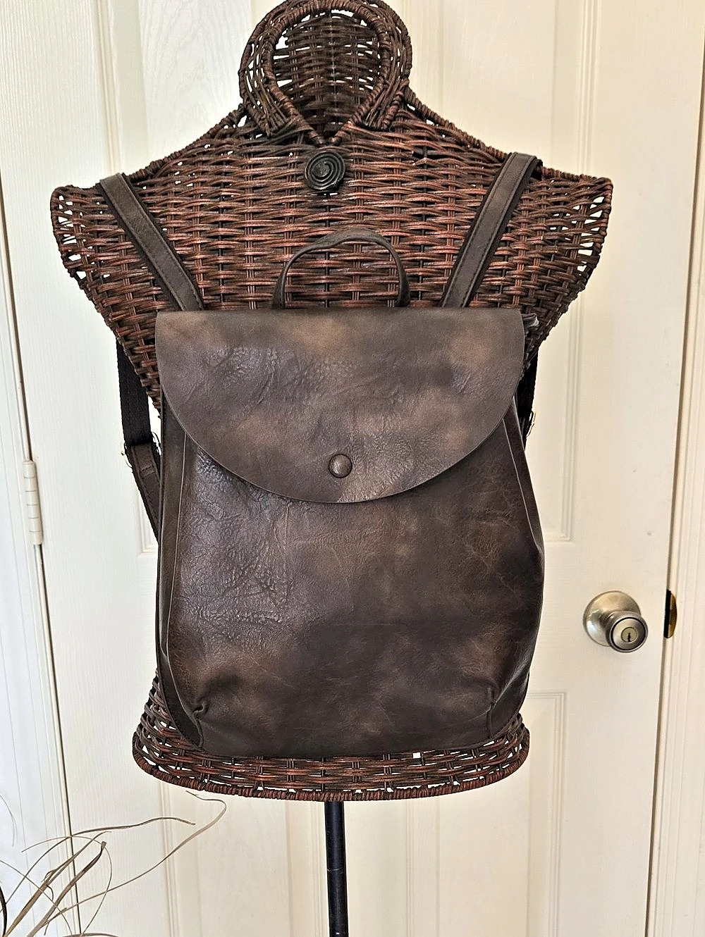 Brown Leather Backpack